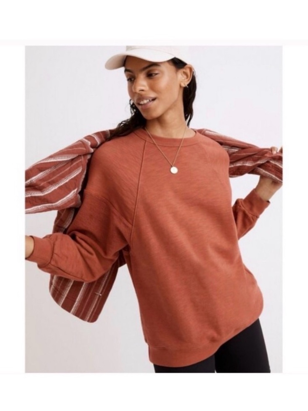 MADEWELL Burnt Orange Crewneck Sweatshirt - Picture 2 of 11
